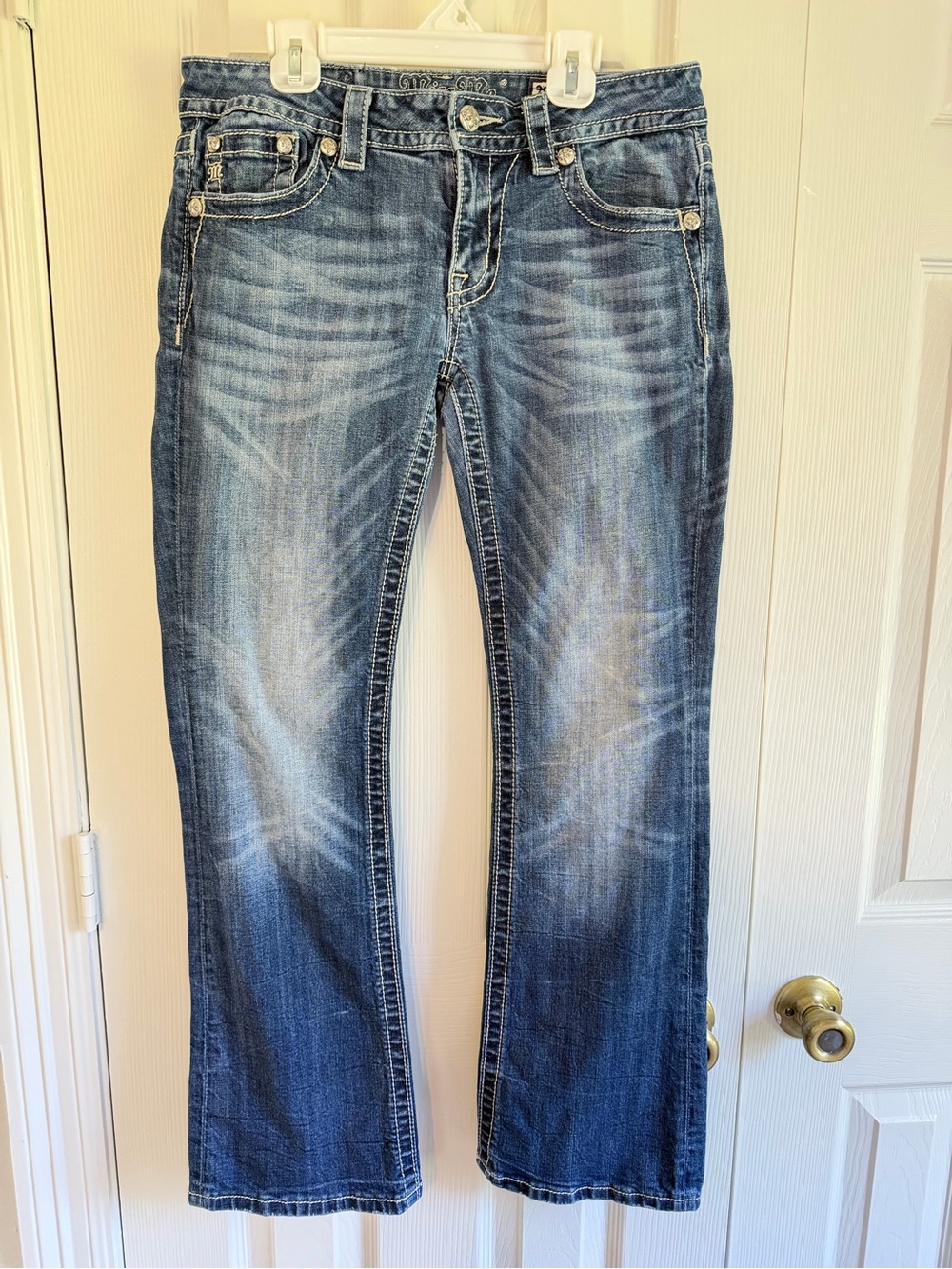 Miss Me Y2K Bling Rhinestone Bootcut Jeans 29 Low Rise  Western Glam McBling - Picture 2 of 15